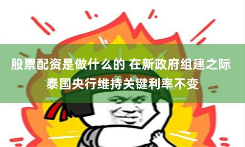 股票配资是做什么的 在新政府组建之际 泰国央行维持关键利率不变